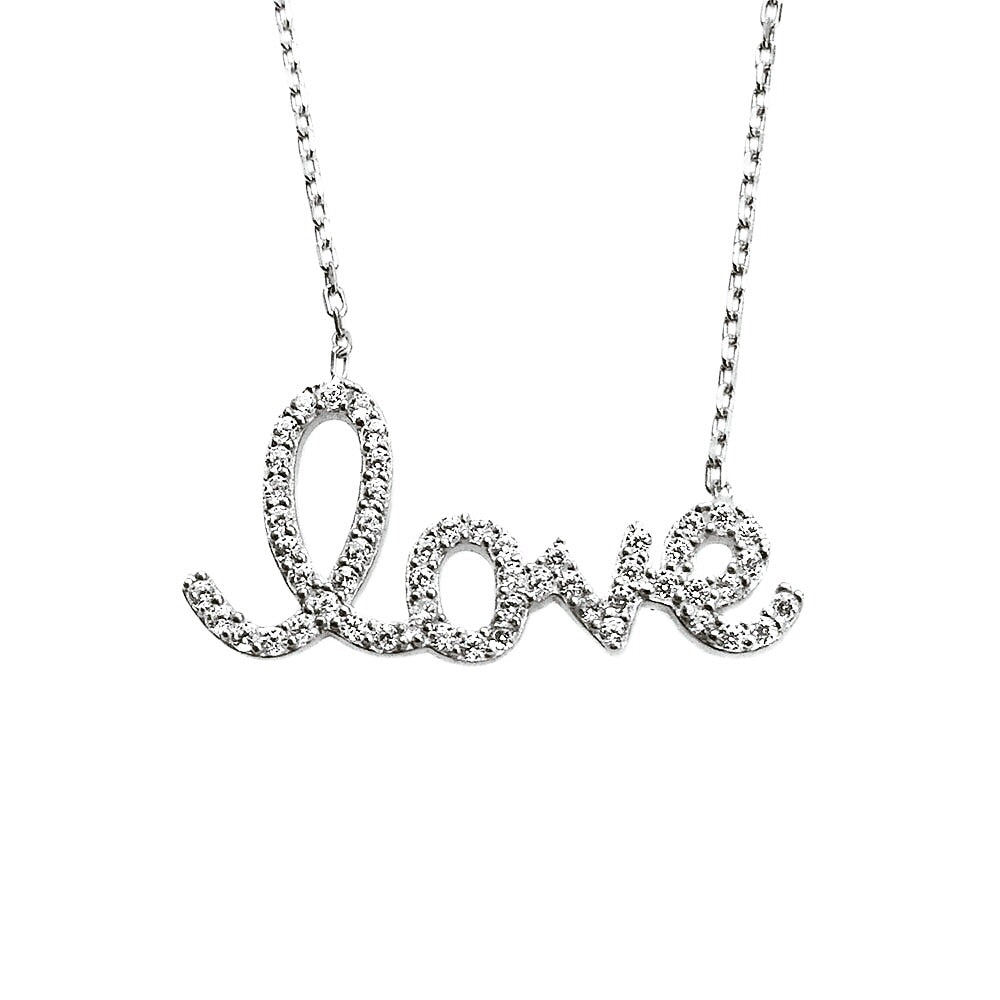 love letters silver necklace