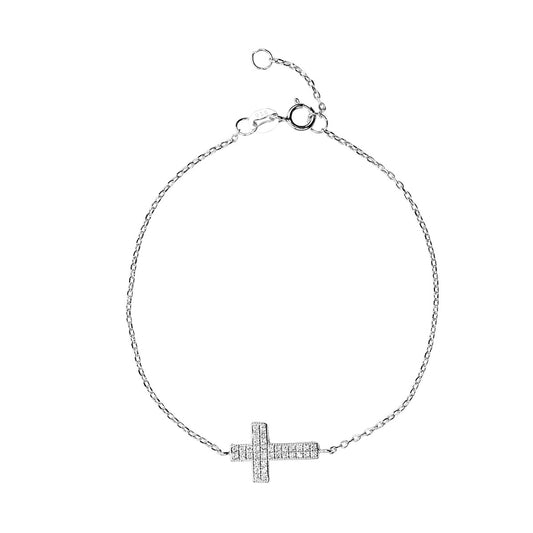 silver side cross bracelet