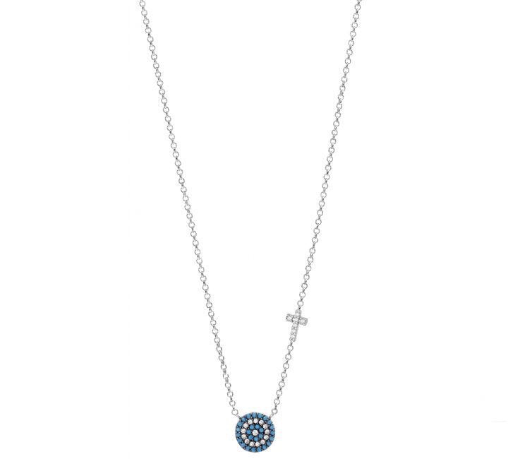 evil eye and cross necklace 