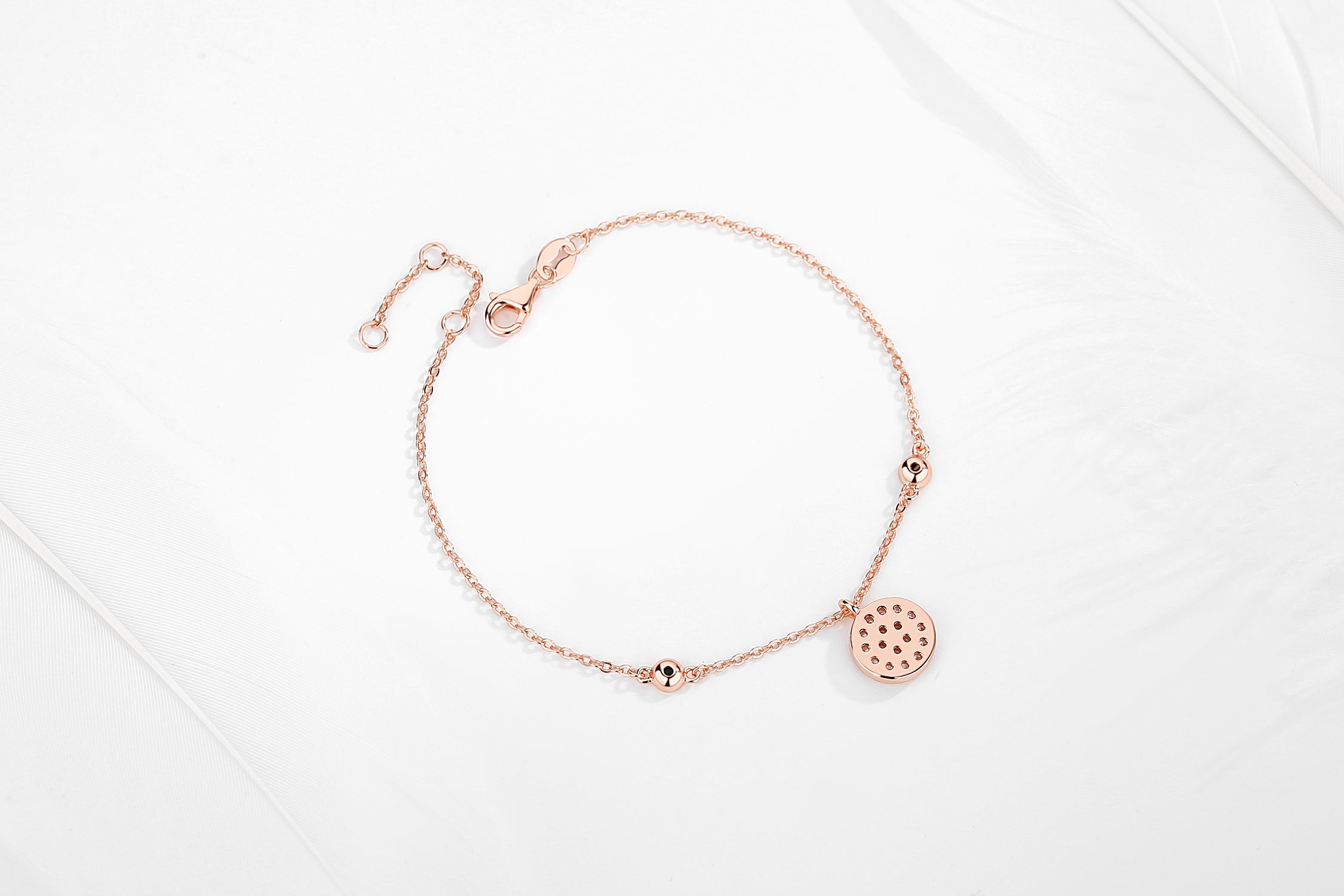CINDY EVIL EYE ROSE GOLD CHARM BRACELET