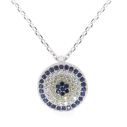 PROTECTIVE EVIL EYE STERLING SILVER NECKLACE