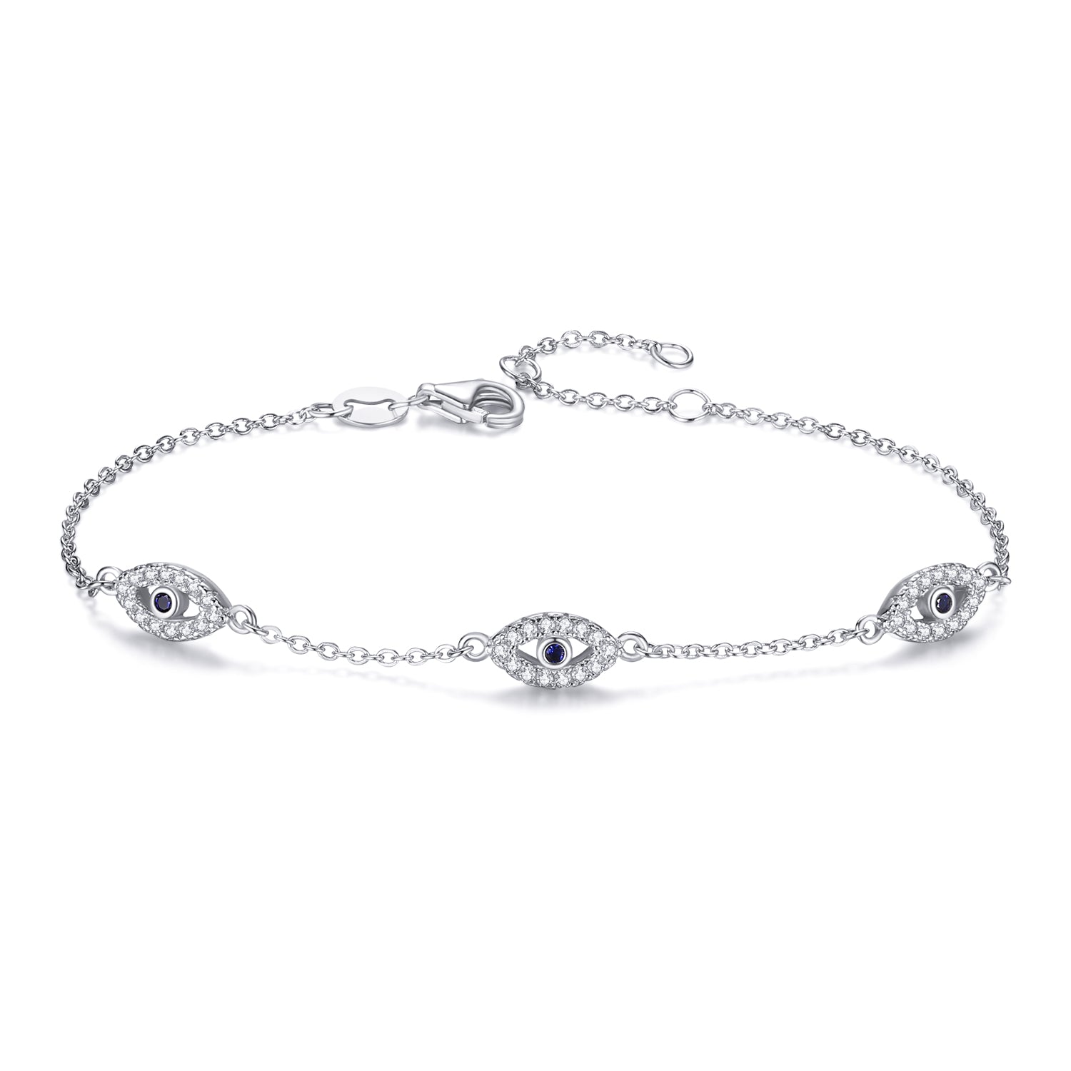 CHARLIZE EVIL EYE SILVER BRACELET