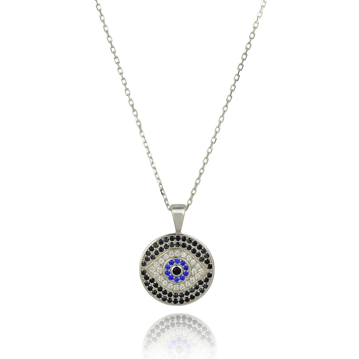 evil eye silver necklace