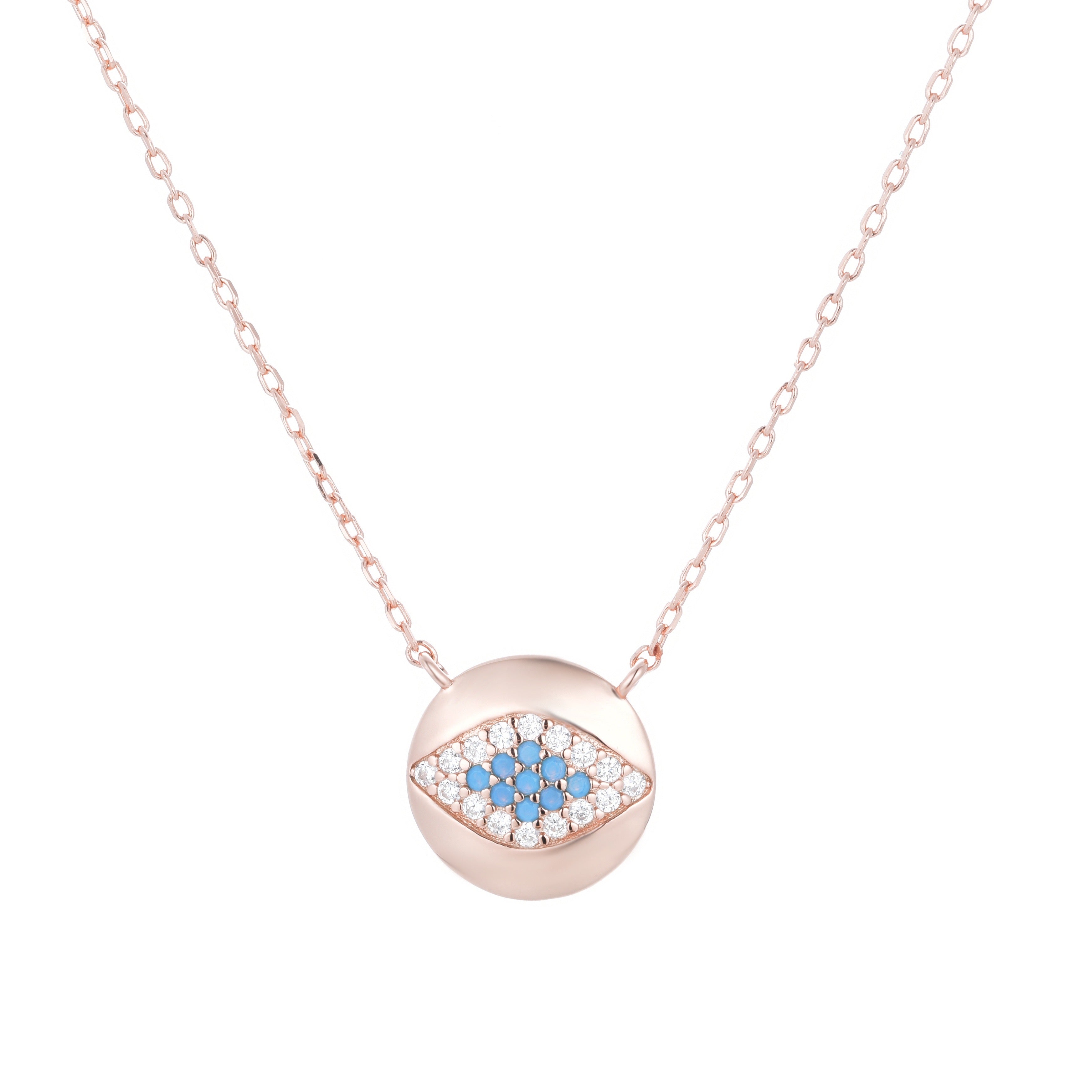 MAYA EVIL EYE ROSE GOLD NECKLACE