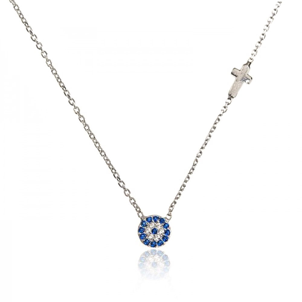 evil eye and cross necklace 