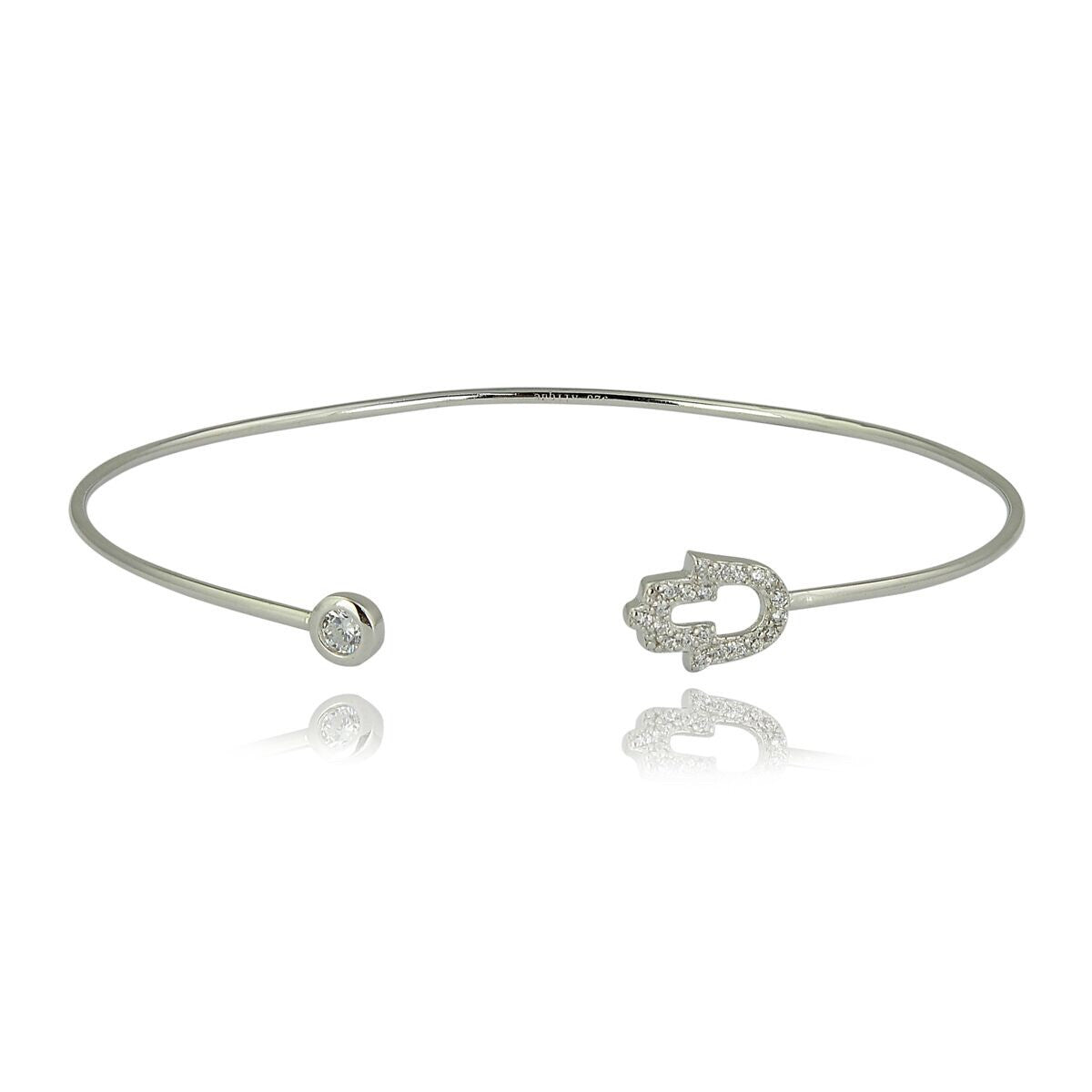 silver hamsa bangle