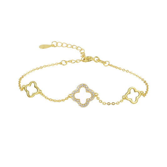 lily three clovers gold bracelet
