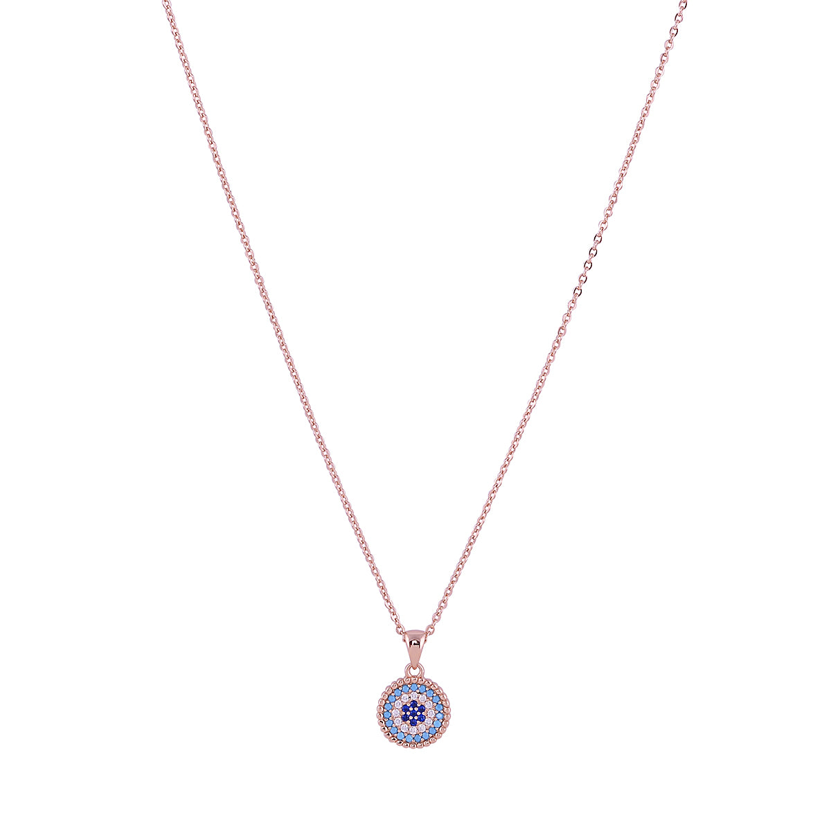 CRETE EVIL EYE ROSE GOLD NECKLACE