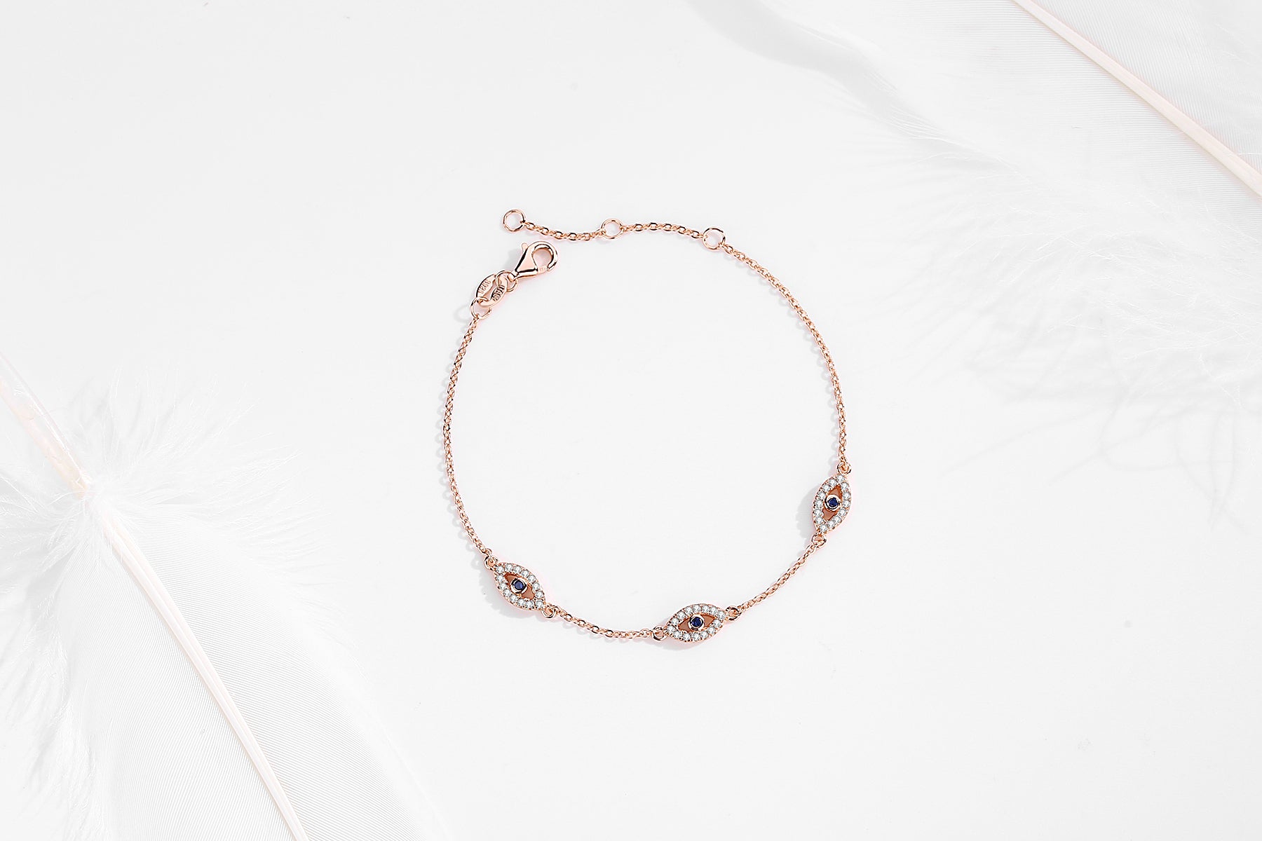 CHARLIZE EVIL EYE ROSE GOLD BRACELET