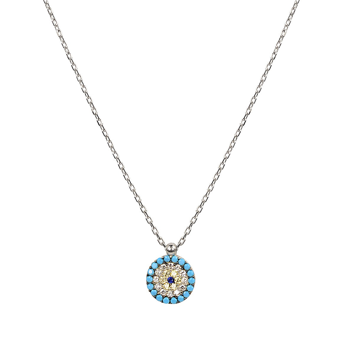 blessed evil eye silver necklace 