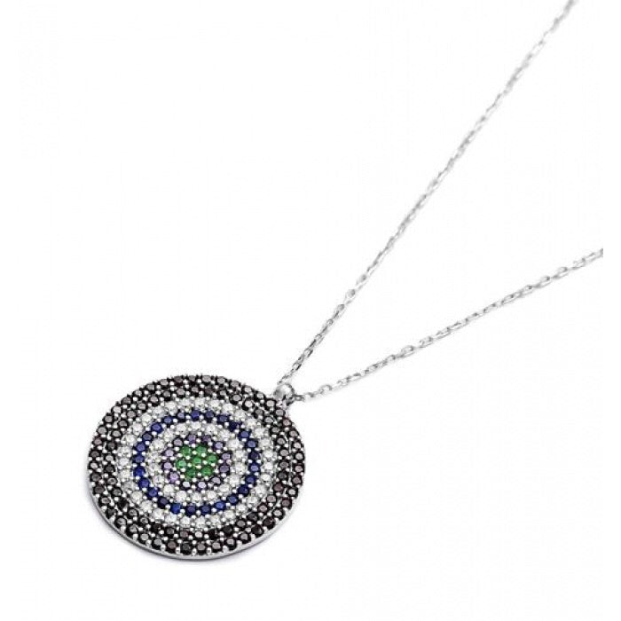 CIELO EVIL EYE STERLING SILVER NECKLACE