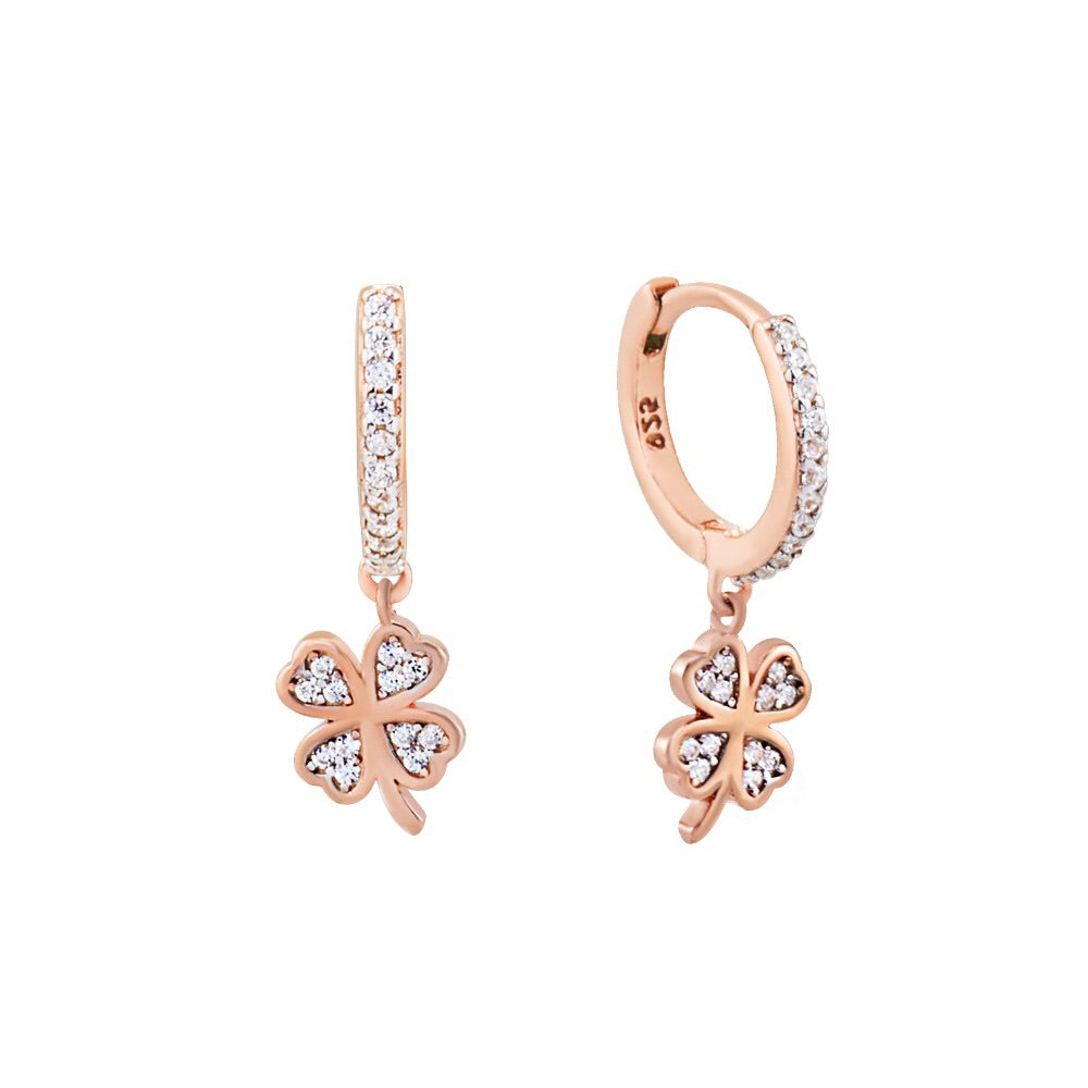 LIZZY HANGING CRYSTAL CLOVER EARRINGS