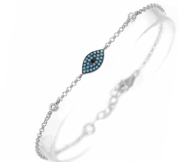 mini evil eye turquoise bracelet