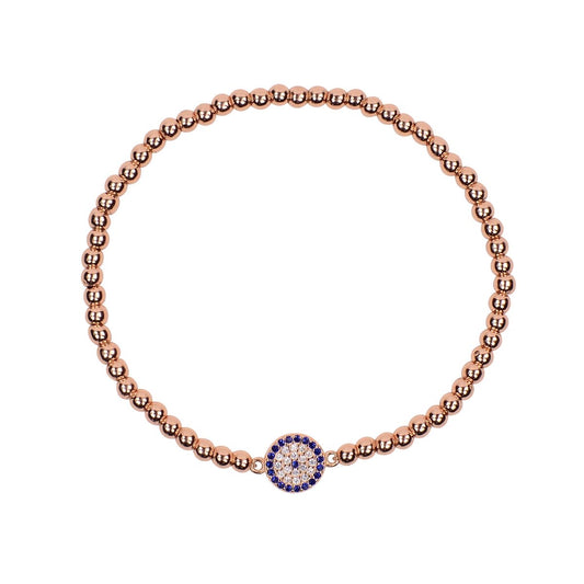 EVIL EYE BEADED BRACELET ROSE GOLD