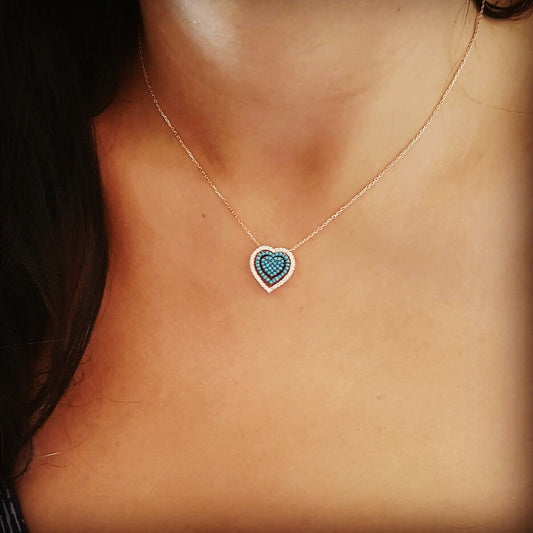 KERRY TURQUOISE LOVE HEART NECKLACE