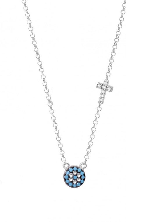 evil eye and cross necklace 
