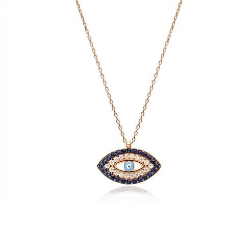 evil eye rose gold necklace