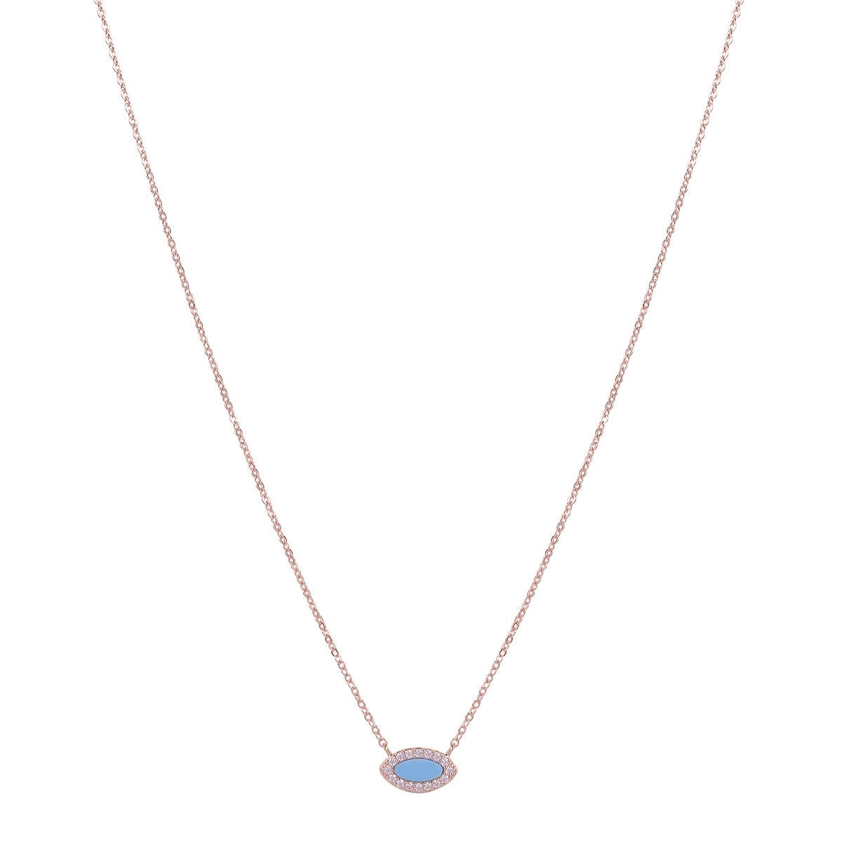 KALANI TURQUOISE EVIL EYE ROSE GOLD NECKLACE