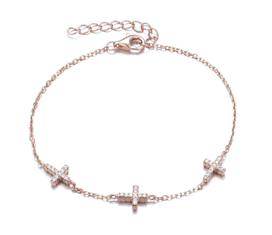 FAITH CROSS ROSE GOLD BRACELET