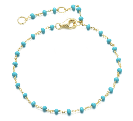 turquoise beaded gold bracelet