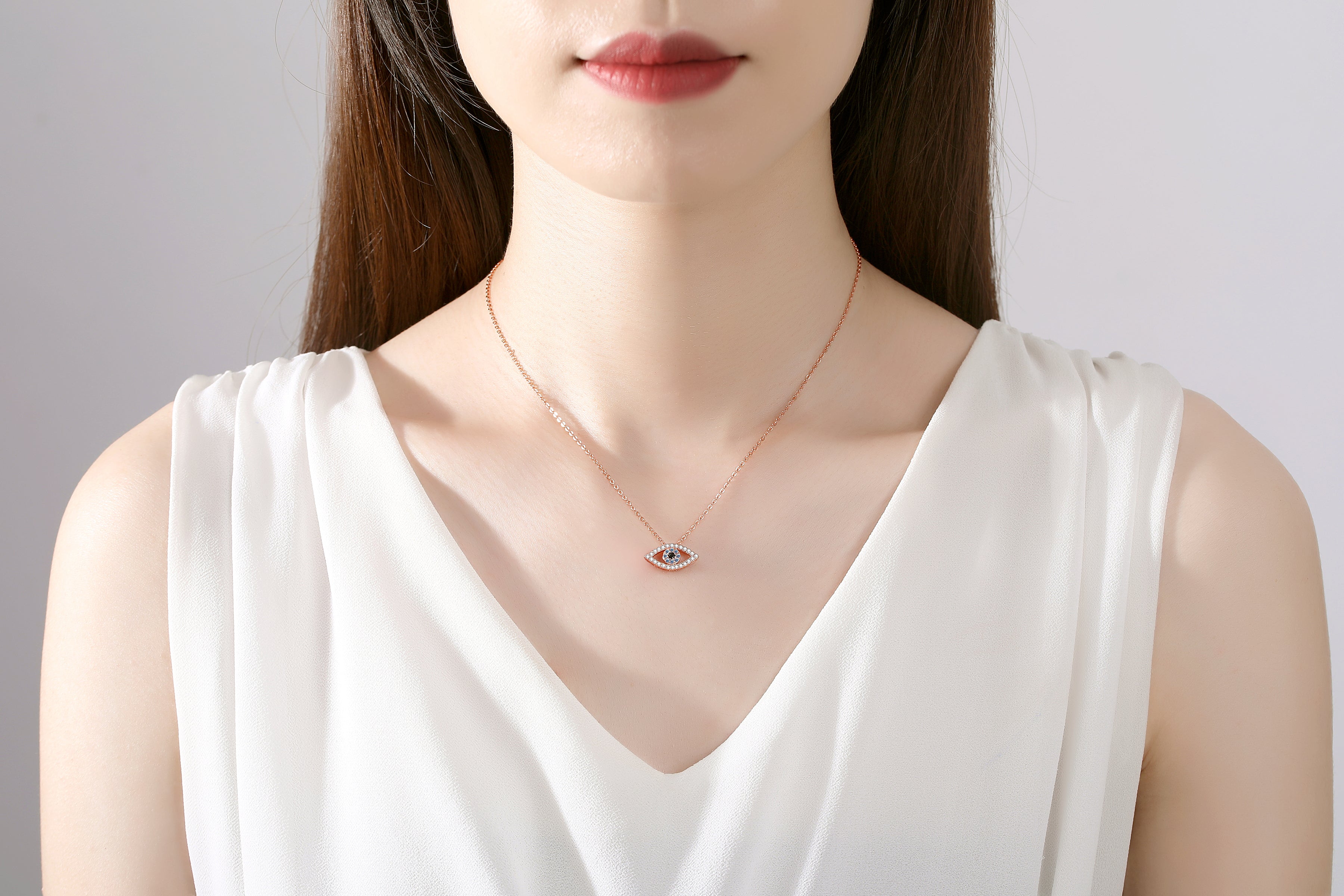 ANAYA EVIL EYE ROSE GOLD NECKLACE