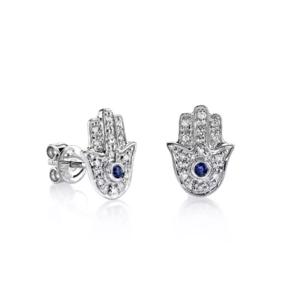 HAMSA HAND AND EVIL EYE STUDS