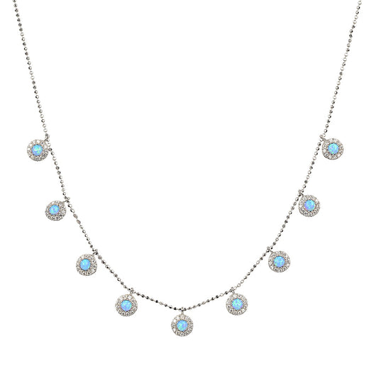 SAMARIA OPAL DROPLET SILVER NECKLACE