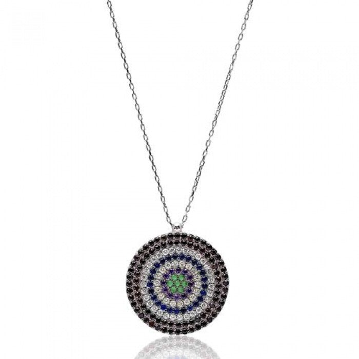 CIELO EVIL EYE STERLING SILVER NECKLACE
