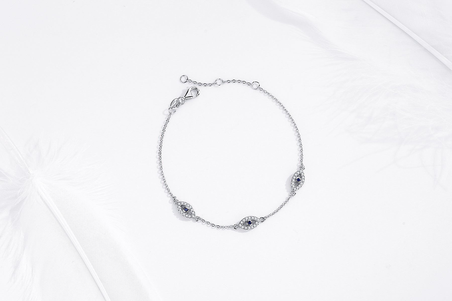 CHARLIZE EVIL EYE SILVER BRACELET