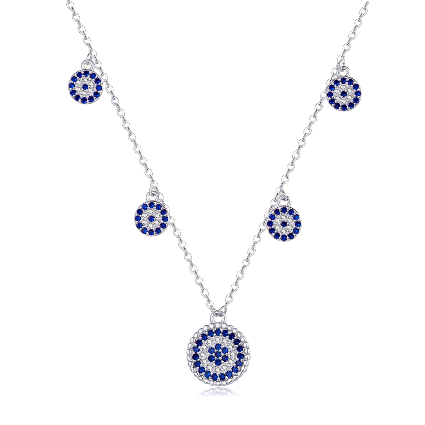 IVY EVIL EYE CHARM SILVER NECKLACE