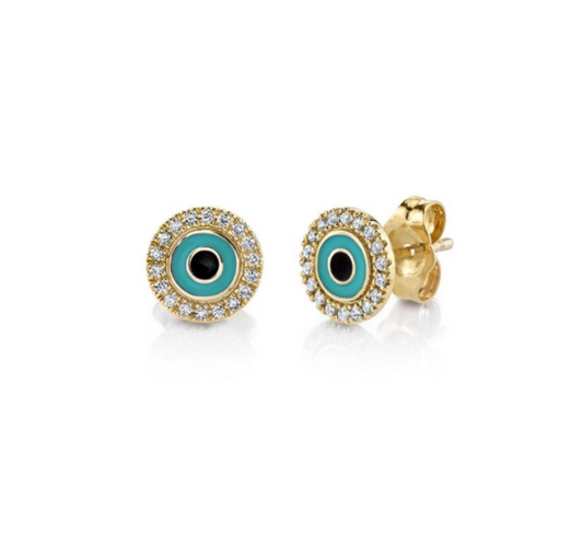 turquoise evil eye earrings