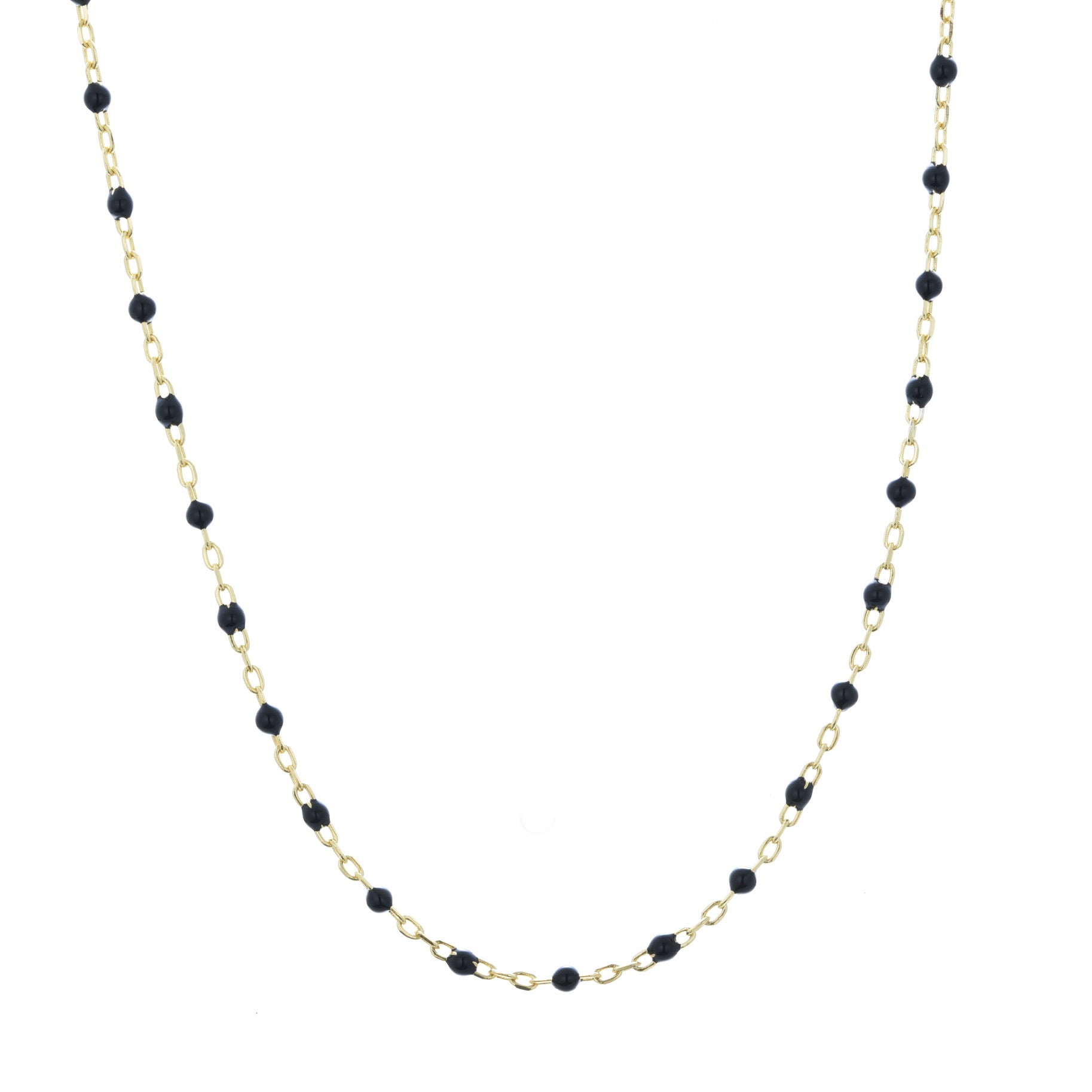 black beaded gold necklace