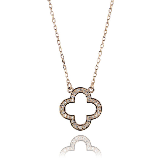 clover rose gold necklace